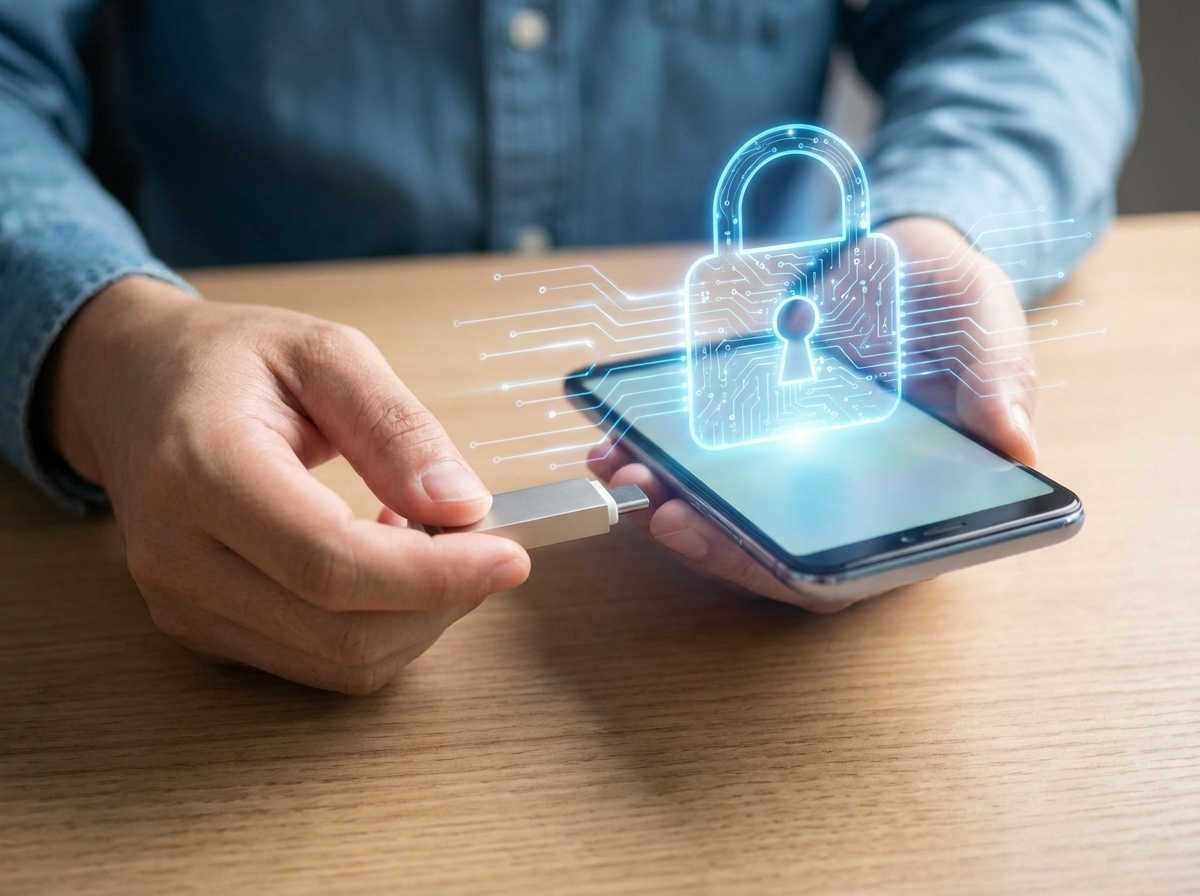 U盘加密传输 数据安全迁移示意