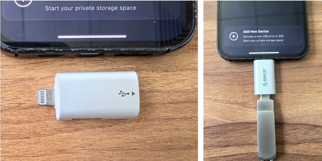 老款iPhone需要通过Lighting转换器连接U盘