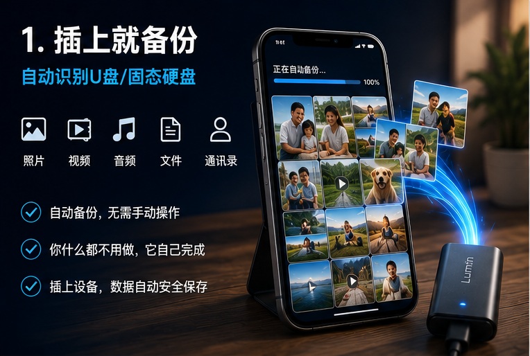 插上U盘就备份