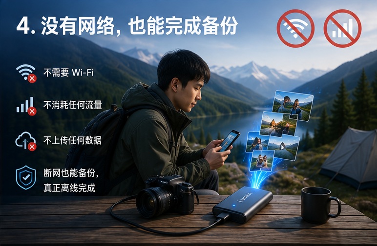 断网也能备份，真正离线完成